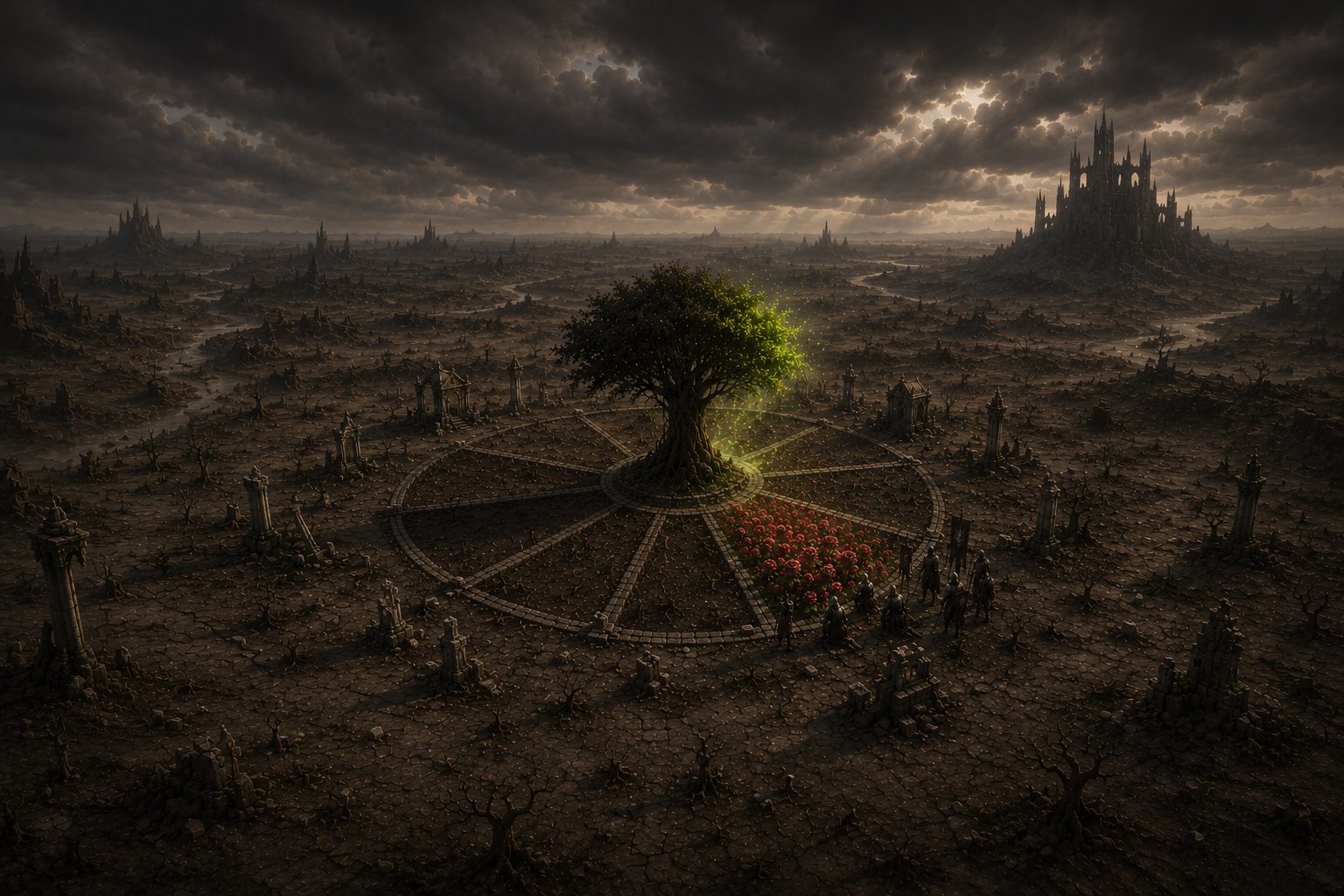 Mapa del Edén con el jardín Black Roses